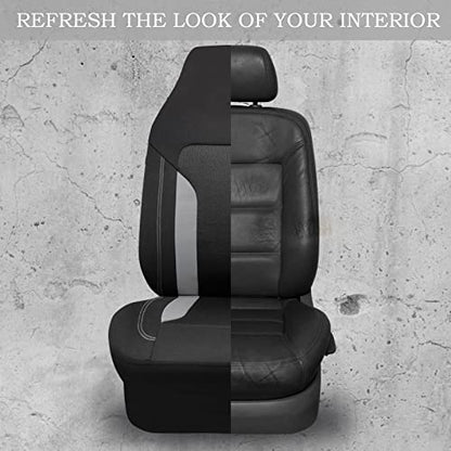 CAR PASS Bucket Gray Car Seat Cover Front Seats, 3D Air Mesh-100% Breathable Sporty Fabric High Back Airbag Compatible, Universal Fit Automotive SUV Truck Sedan Vans, Two Front 2 Piece Black Gray - color: Black Gray, size: Two Front Seats