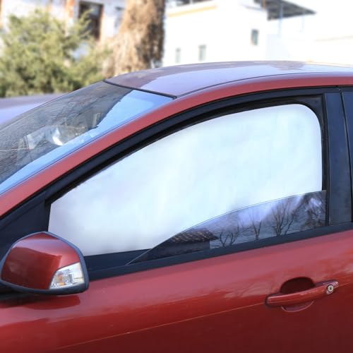 Silver Car Window Sun Shade - Side Thiken Curtain Magnetic 100% Block Light Car Window Covers with Cooler Feeling (Silver, D-Front-2pcs) - size: D-Front-2pcs