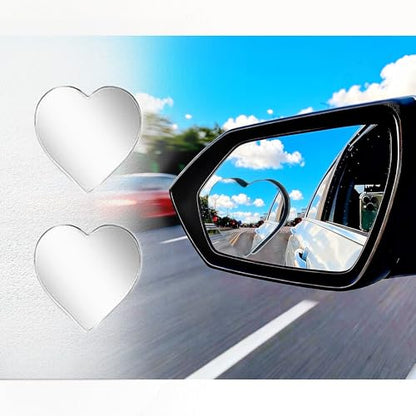 2 Pcs Cars Heart Shaped Blind Spot Mirrors Car,Heart Shaped Wide Angle Convex Rearview Side Mirrors for Enhanced Safety,Car Accessories for Cars Suvs and Trucks