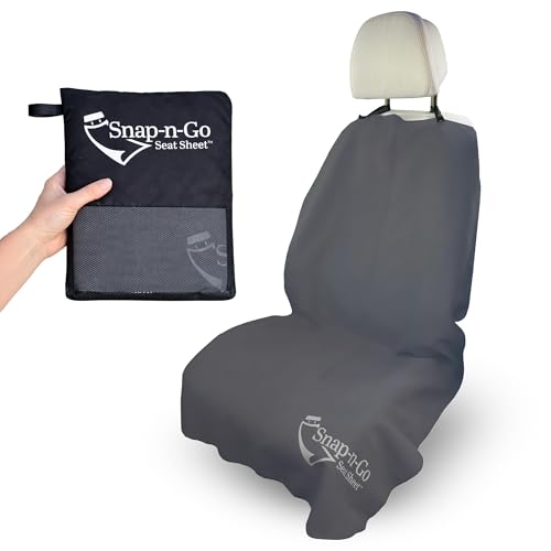 Car Seat Towel Cover After Gym Workout Yoga Pets: Snap-n-Go Seat Sheet™ Universal Fit with Headrest Post Straps, Quick-Dry Washable Sweat Protector for Car, Truck, SUV Interior Protection (Dark Gray) - color: Dark Charcoal Gray