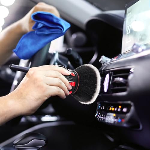 Yesland Car Detailing Brush, Ultra Soft Auto Interior Dusting Brush, Handle XL Synthetic Brush with Storage Rack, for Dashboard Air Conditioner Vents Leather, Vehicles Scratch Free