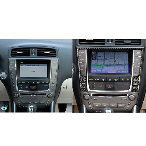 NVCNX Real Premium Carbon Fiber for Lexus IS250 IS 250 IS350 2009-2013 / IS250C IS350C 2010-2015 2011 2012 2013 2014 Accessories Car Dash Navigation Screen Frame Cover Interior Trim Sticker Decal 1PC - color: 09-13 Navigation Panel - B