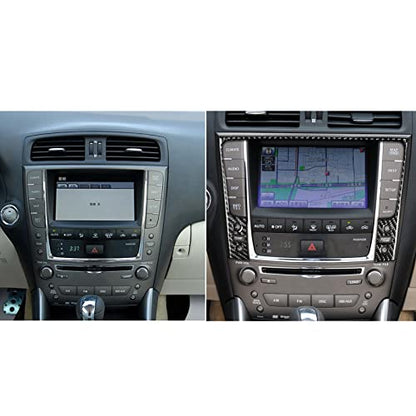 NVCNX Real Premium Carbon Fiber for Lexus IS250 IS 250 IS350 2009-2013 / IS250C IS350C 2010-2015 2011 2012 2013 2014 Accessories Car Dash Navigation Screen Frame Cover Interior Trim Sticker Decal 1PC - color: 09-13 Navigation Panel - B