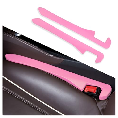 IHOTDER 2PCS Car Seat Gap Filler,Super Flexible Car Side Seat Gap Filler Car interior Accessories,Universal CCar Organizer Between Seats for Tightly Filling Seat Gaps (Pink)…… - color: Pink