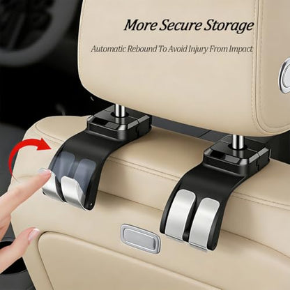 SWPHRT Car Seat Headrest Hook, Multifunctional Vehicle Backseat Storage Hanger for Purse Handbag Hat, Automotive Seat Back Bag Groceries Holder Hook, Universal for Truck SUV Sedan (Black) - color: Black