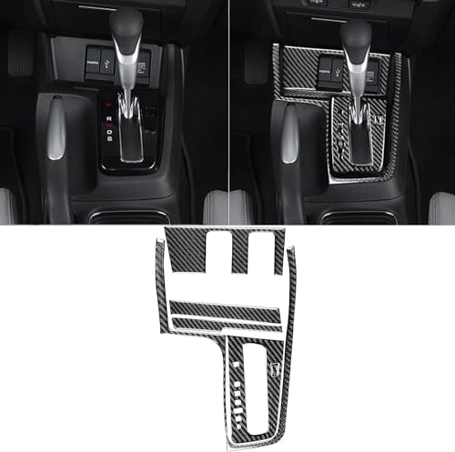 Real Carbon Fiber Center Console USB Charging Port Panel Gear Shift Panel Sticker Cover Accessories Compatible with Honda Civic 9 Coupe/Sedan 2013 2014 2015 Black - A - Kit - color: Center Console Usb Charging Port Gear Shift Panel - a - Kit