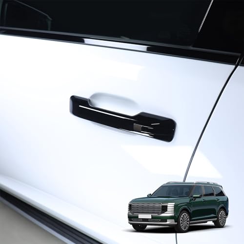Compatible with Hyundai Palisade 2026 Accessories Button Style Exterior Door Handles Covers (Gloss Black) - color: Gloss black