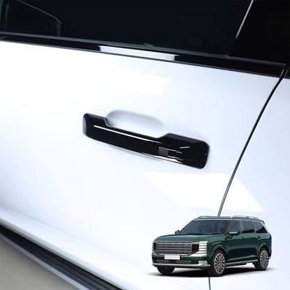 Compatible with Hyundai Palisade 2026 Accessories Button Style Exterior Door Handles Covers (Gloss Black) - color: Gloss black