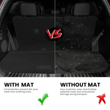 LASFIT Cargo Trunk Mat & Backrest Mats for Hyundai Palisade 2025 2024 2023 2022 2021 2020 All Weather TPE Custom Fit Car Trunk Mats Cargo Liner & Seatback Mats Accessoires, Black - size: 2)For Hyundai Palisade | 2020-2025 | Cargo