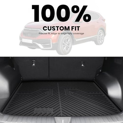 LASFIT Floor Mats & Trunk Mat for Honda CR-V 2017-2022 EX-L/EX/Touring/LX/Special Edition, All Weather Protection TPE Floor Liners 1st & 2nd Row & Cargo Mat in Lower Position (NOT for Hybrid) - style: 2）For Honda CR-V | 2017-2022 | Full Set (Lower Positio