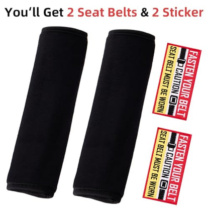 2 Pack Soft Seat Belt Cover Pad with Embroidered Fabric Sticker - Comfortable Seatbelt Covers for All Cars and All Ages - Seat Belt Extender Shoulder Pad - Seatbelt Cushion for Backpack - size: Fasten
