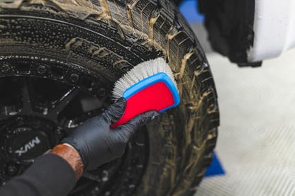 Detail Factory - ProGrip XL Tire Brush - Ergonomic ProGrip Handle - Stiff Synthetic Bristles to Cut Through Grime - Octane Ectoplasm - color: Lime/Black, size: X-Large