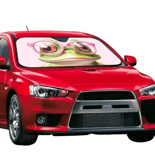 Funny Frog Car Sun Shade Windshield Sunshade Foldable Front Window Shield Cover for Truck SUV - color: Blue10
