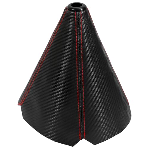 16mm Manual Car Shift Boot,Carbon Fibre Leather Gear Shift Cover for Dust Prevention & Protection,Universal Car Interior Accessories(Red) - color: Red