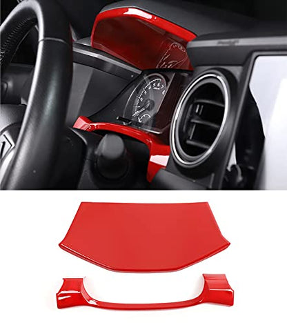 Car Accessories Fit for Toyota Tacoma 2016-2022 2023 Inner Look Central Console Dashboard Panel Cover Trim Frame (Red) ABS 2PCS - color: Red
