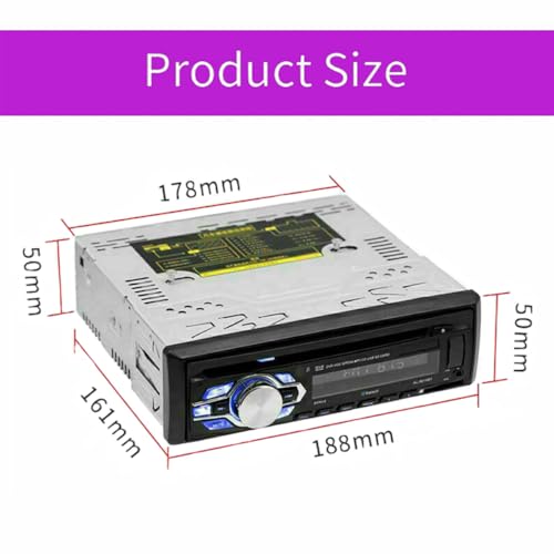 1 Din 12V Car Radio, VCD DVD CD Player Vehicle MP3 Stereo Player, Audio Stereo Receiver Support Bluetooth/FM/SD/USB/AUX/U Disk