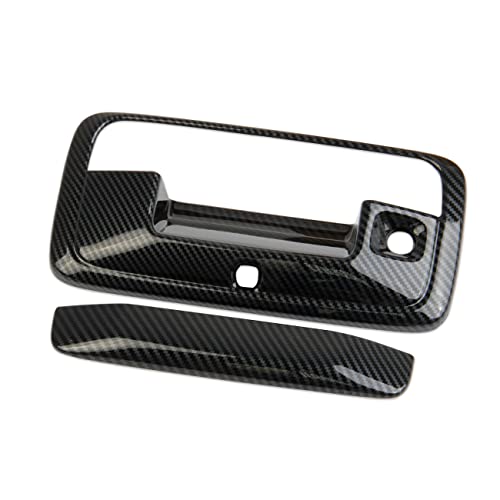 Carbon Fiber Car Rear Trunk Door Handle Cover Trim for Chevrolet Silverado/GMC Sierra 2014-2018,for Chevrolet Colorado/GMC Canyon 2015-2022