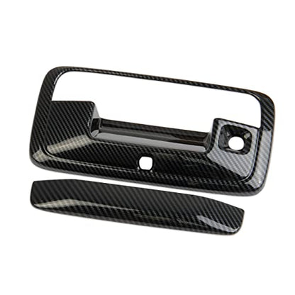 Carbon Fiber Car Rear Trunk Door Handle Cover Trim for Chevrolet Silverado/GMC Sierra 2014-2018,for Chevrolet Colorado/GMC Canyon 2015-2022