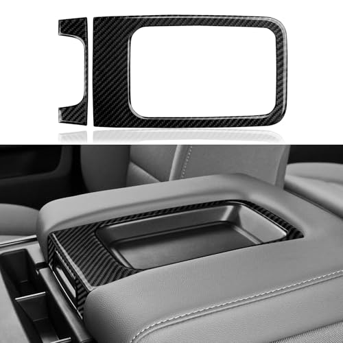 Car Carbon Fiber Decal Armrest Box Panel Sticker Cover Interior Trim for Chevrolet Silverado/GMC Sierra 1500 2500HD 3500HD 2014-2018 Accessories - color: Armrest Box Panel