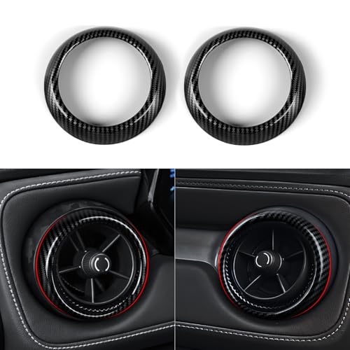 Car ABS Carbon Fiber Dashboard Side Air Outlet AC Vent Sticker Cover Interior Trim Decal Only for Chevrolet Colorado 2023 2024 2025 2026 Accessories (Inner Ring) - color: Air Outlet Inner