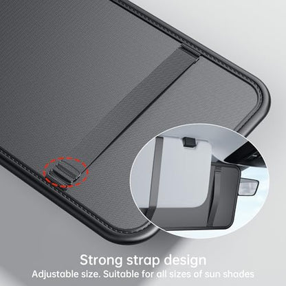 Sun Visor Organizer, Multi-Pocket Sun Visor Organizer for Car, SUV and Truck, Sun Visor Glasses Holder Card Holder Driver License Registration Pen Cell Phone Bill Ticket Key Document Holder1