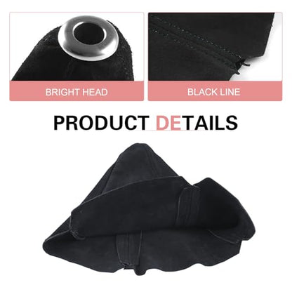 Car Shift Boot Cover, Suede Leather Auto Gear Shift Knob Boot Protection Cover, Car Manual Shifter Boots Sleeve Dust Protector, Universal Handbrake Gaiter Boots Covers for Sedan Van (Black) - color: Black
