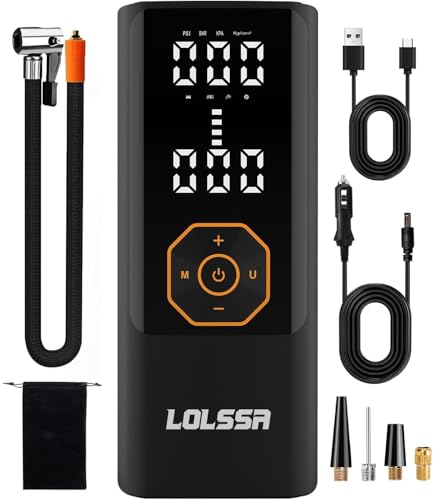 Tire Inflator Portable Air Compressor Air Pump for Car Tires Cordless Electric 180PS for Car, Motorcycle, Bike, Ball, with Tire Gauge Pressure-Black - color: Black