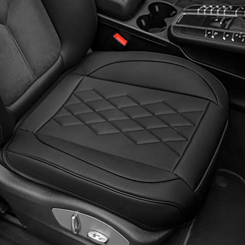JOJOBAY Leather Car Seat Cover,Bottom Seat Covers for Cars,Front Seat Protector,Fit for 95% of Vehicles - Padded,Anti-Slip,Premium Leather(1 PC,Black) - color: Black, size: 1 Pc