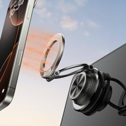 BOCLOUD 2026 Next-Gen Suction Cup Phone Mount Cute 360° Zinc Alloy 109 LBS Phone Stand Vacuum Magnetic Car Holder for MagSafe Strongest Accessories for iPhone 16 15 14... Android - color: Dark Black
