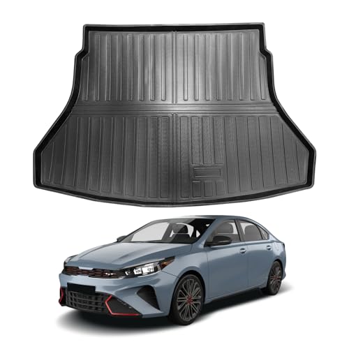 Vanseno Cargo Liner for Kia Forte 2018-2025 2026 Trunk Mat Cargo Mat All Weather TPE Rubber Protection Mat for 2018-2019-2025 2026 Kia Forte Accessories - color: Fit 2018-2026 Kia Forte