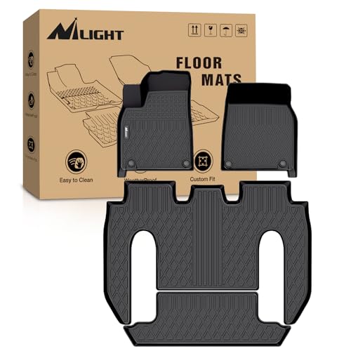 Nilight TPE Floor Mats for Tesla Model X 6 Seater 2022 2023 2024 2025 2026 All Weather Custom Fit Heavy Duty Floor Liners - color: 2022-2026 Tesla Model X 6 Seat