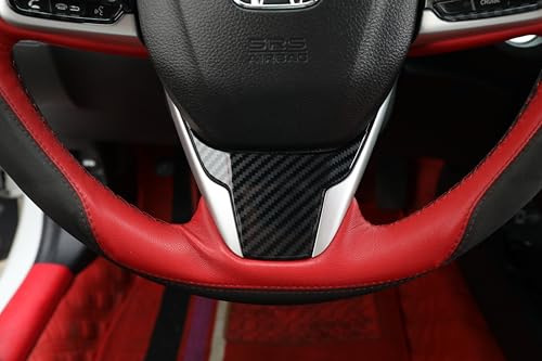 YINGTUU for Honda Civic 10th Gen 2016-2021 Accessories Steering Wheel Trim Carbon Fiber - color: Steering Wheel Trim