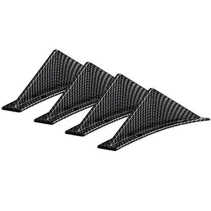 4pcs Car Rear Lower Bumper Wing Lip Diffuser, Anti-Crash Accessories Spoiler Shark Fin Protector, Rear Bumper Splitter Lip Wing with Screw, Universal Auto Decoration for Car SUV Truck - style: Curved/Carbon Fiber