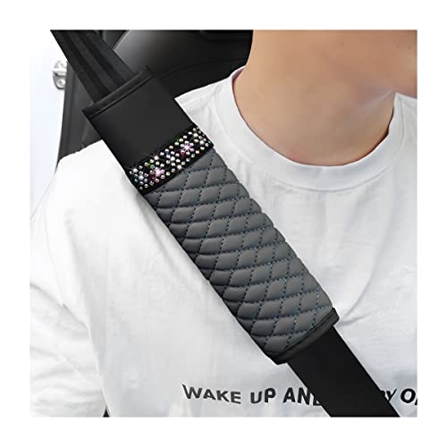 zipelo 2 Pcs Auto Seat Belt Cover, Breathable Leather Shoulder Pads Protect Your Neck, Harness Pads Strap for a More Comfortable Driving, Car Accessories Compatible with Adults Kids (Gray) - color: gray