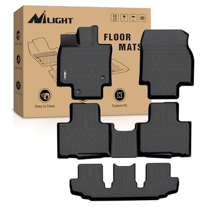 Nilight TPE Floor Mats for Toyota Highlander w/Center Console 2020 2021 2022 2023 2024 2025 2026 (NOT fit Hybrid) All Weather Custom Fit Heavy Duty Floor Liners - size: 2020-2026 Toyota Highlander