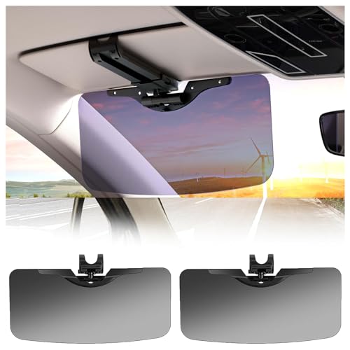 Sun Visor Extender for Car - Universal Adjustable Side Window Sun Blocker UV400, Folding Clip-On Visor Extension, Easy Install & Glare Reduction (Black-2 Pack)