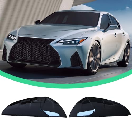 Mirror Caps Covers Compatible with Lexus Is300/Is350/IS500 2021-2023 All Models Side Door Rearview Mirror Cap Trim Accessories (Gloss Black) - size: Gloss Black