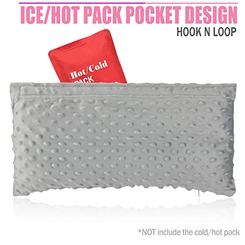 Hysterectomy Seatbelt Pillow Post Abdominal Surgery Myomectomy Pillows with Pocket for Ice/Hot Packs Breast Reduction Belly Incision Tummy Tuck C-Section Recovery Patients Gifts Minky Dot Light Gray - color: Minky Dot Light Gray