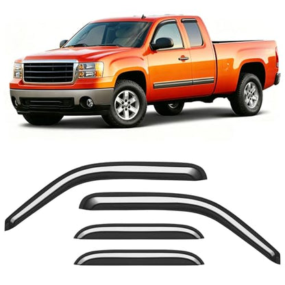 Extra-Thick Rain Guards Fit for Chevy Silverado/GMC Sierra 1999-2006 Extended Cab Window Rain Guard Extra Durable Window Deflectors Window Vent Visors Vent Shades Exterior Car Accessories - size: Fit for 1999-2006 Silverado/Sierra Extended Cab