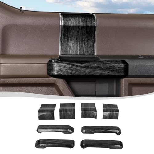 Voodonala for F-150 2015-2020 Interior Door Handle Cover with Door Panel Cover Compatible with Ford F150 2015-2020, F150 Interior Accessories 8Pcs(ABS,Black Wood) - color: Black Wood, size: 8Pcs
