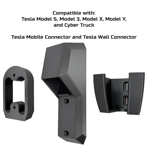 Chargeifier Tesla Charging Cable Organizer with Latch use w/Model S Model 3 Model X Model Y w/Mobile Connector Bracket-Automotive Accessories (Charger and Mobile Connector Holder)
