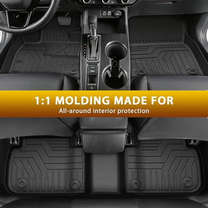 Powerty Floor Mats for Honda Civic Sedan 2022-2025 2026(NOT for Hybrid)/Acura Integra 2023-2025 All Weather TPE Custom Fit Car Mats Floor Liners 1st & 2nd Row, Black - size: 4)Honda Civic Sedan｜22-26｜1st & 2nd Row