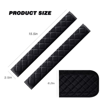 Seat Belt Cover Pad Car Accessories Car Seat Belt Pads Seatbelt Cushion Seatbelt Covers seat Belt Cover pad for Adults (2 Pack Black 15.5in)