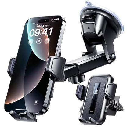 VANMASS 2026 Car Phone Holder【Military-Grade Strongest 90+LBS Suction】Phone Holder for Your Car Dashboard Windshield Vent Cell Phone Mount Truck Stand Cradle for iPhone 17 Pro Max 16 15 14 13 Android