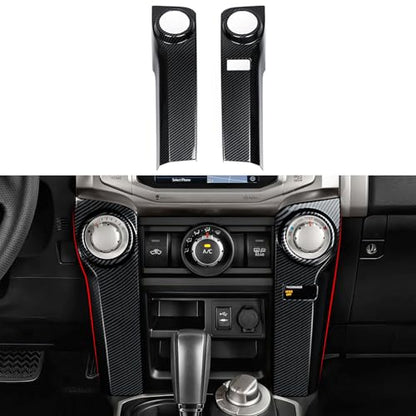 Car Air Conditioner Handle ABS Sticker Carbon Fiber Decal Cover Interior Trim Accessories for Toyota 4Runner SUV 2010-2025 Black - color: Air Conditioner Handle