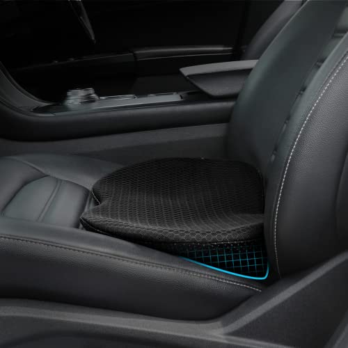 Car Seat Cushion, Memory Foam Seat Pad for Sciatica and Lower Back Pain Relief, Seat Cushion for Car Seat Driver (Black) - color: Black