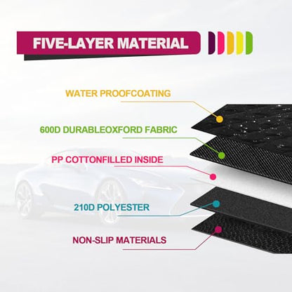 Waterproof Non-Slip Durable Dog Cargo Cover Mat for Cars, Dog Car Seat Cushion with Side Walls Protector and Bumper Flap, Non-Slip Cover Stays Securely in Place, Fits Your Car, Truck and SUV, Black