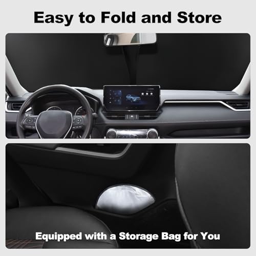 for 2019-2026 Toyota RAV4 - Premium Sunshade for Ultimate Heat & UV Protection, Foldable Front Windshield Sun Shade for SUV Crossover, TRD Off-Road, LE XLE XSE Hybrid Adventure Accessories - size: for Toyota RAV4 2019-2026