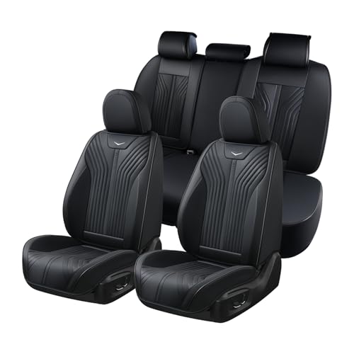 FLORICH Leather Seat Covers Car Seat Cover Full Set Waterproof Car Seat Protector Full Coverage Car Seat Cushion Universal Fit for Most Cars Trucks SUV, Black - color: Black, size: Fullset