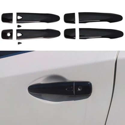 AOKIO Glossy Black Exterior Door Handle Cover Trim for Nissan Murano 2015-2022, Rogue 2014-2019, Maxima 2016-2022 (with Smart Keyhole)